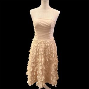 Elegant Cream Strapless Dress